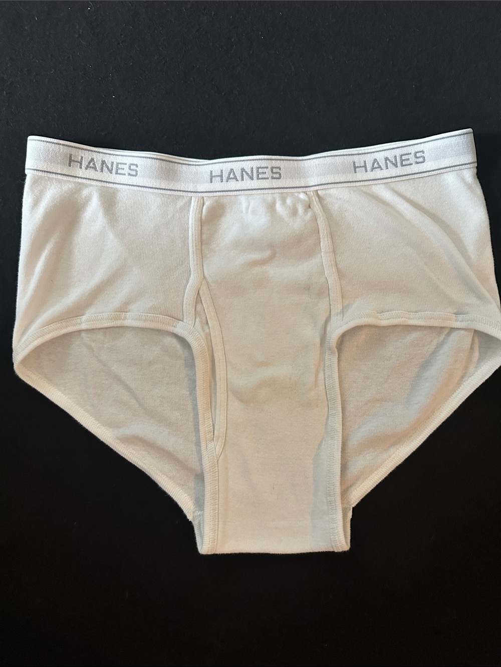 Hanes Men's White Briefs with Logo Waistband